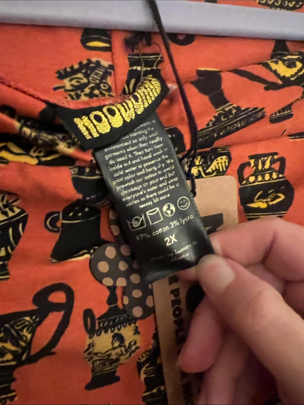 Nooworks Orange “Pots” Printed “Wiggle”Skirt 2x - Picture 5 of 5